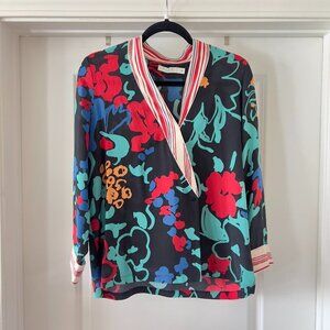 977 RIXO Kimono Top Size Medium Color Black Green Red